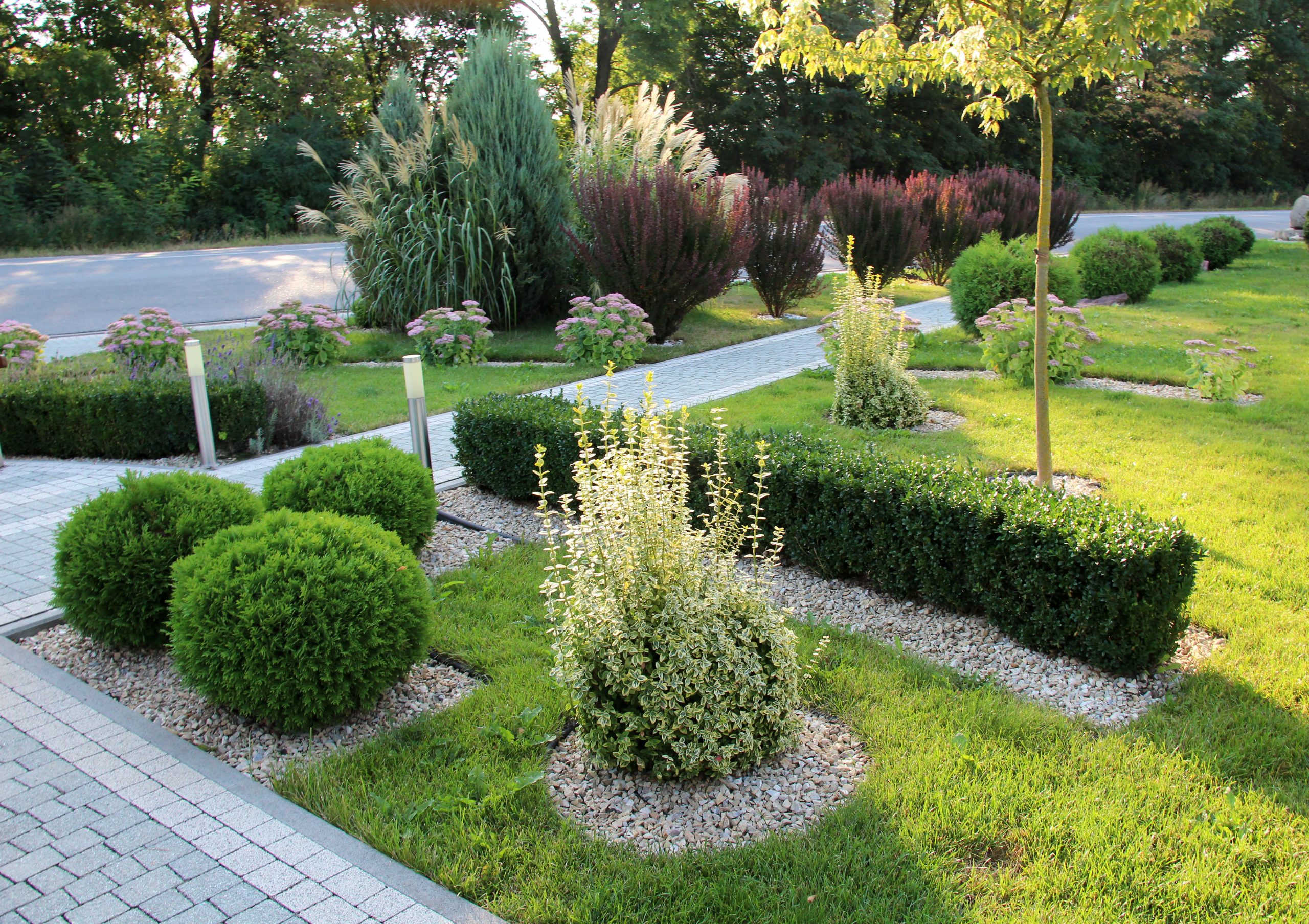 design of landscaping in the garden, park, square, recreation area